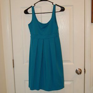 Susan Monaco Women's Sleeveless  Turquoise Mini Dress W/ Pleated Skirt Size S